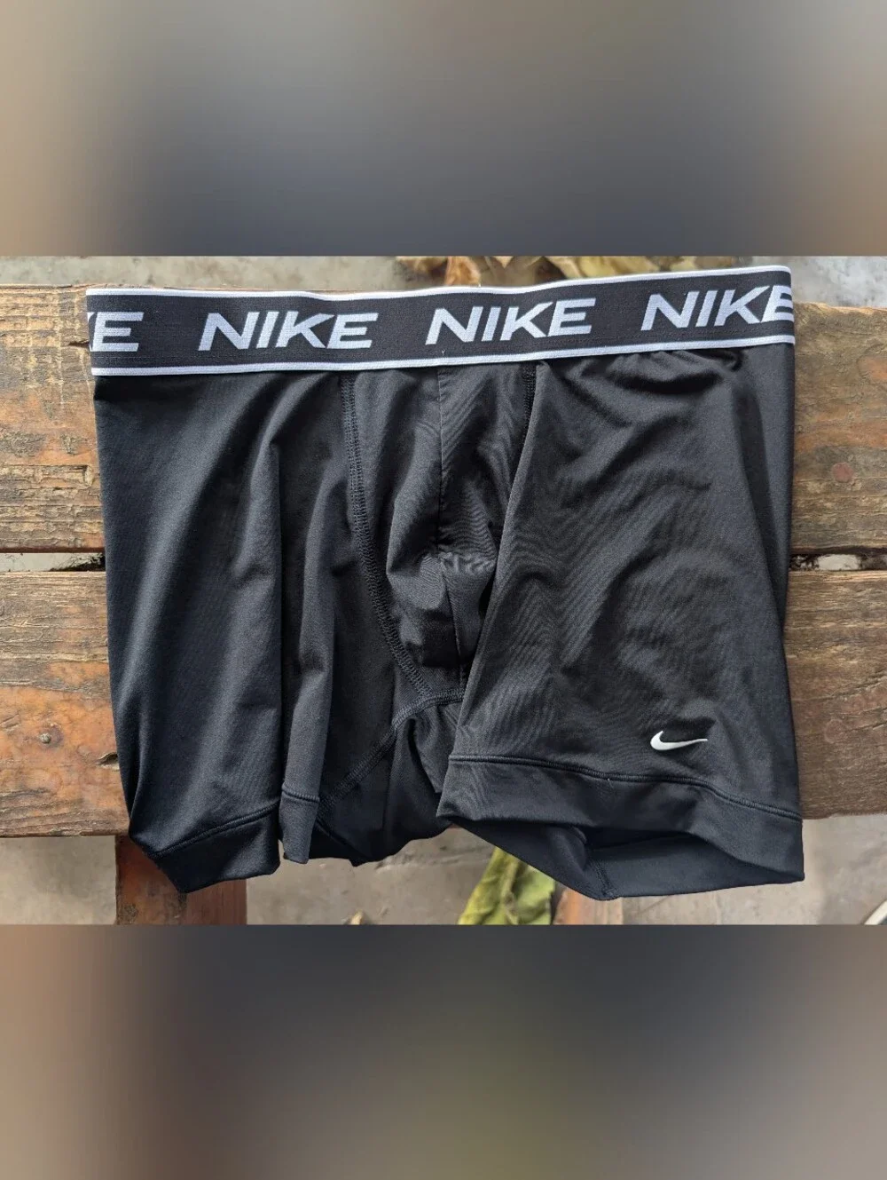 Nike Black Men's Performance Boxer Briefs with White Logo